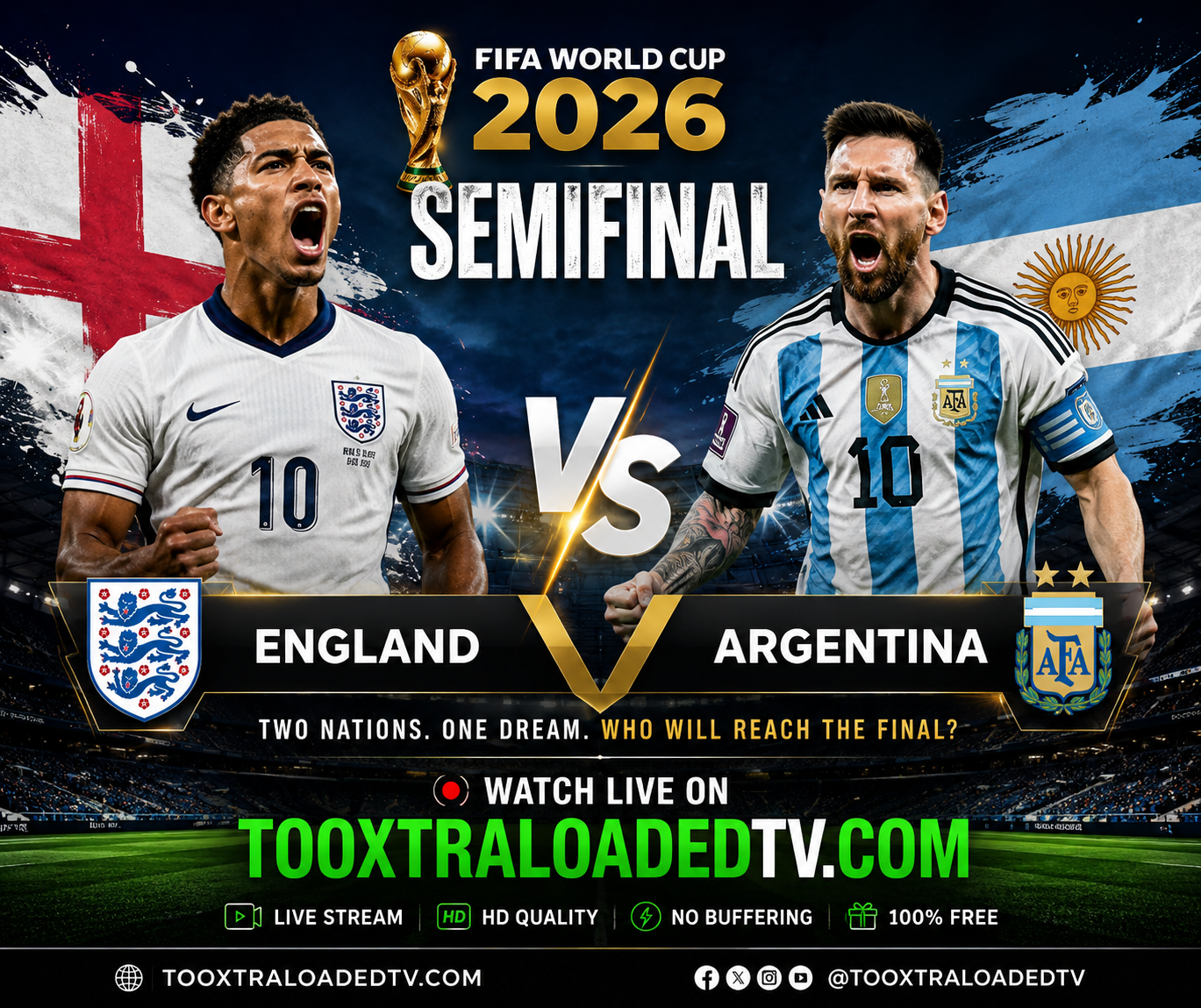 England vs Argentina (2026) FIFA World Cup Semifinal